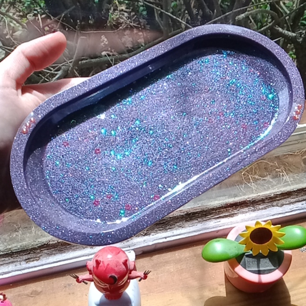 Galaxy dish holo glitter rainbow shiny bowl gothic
